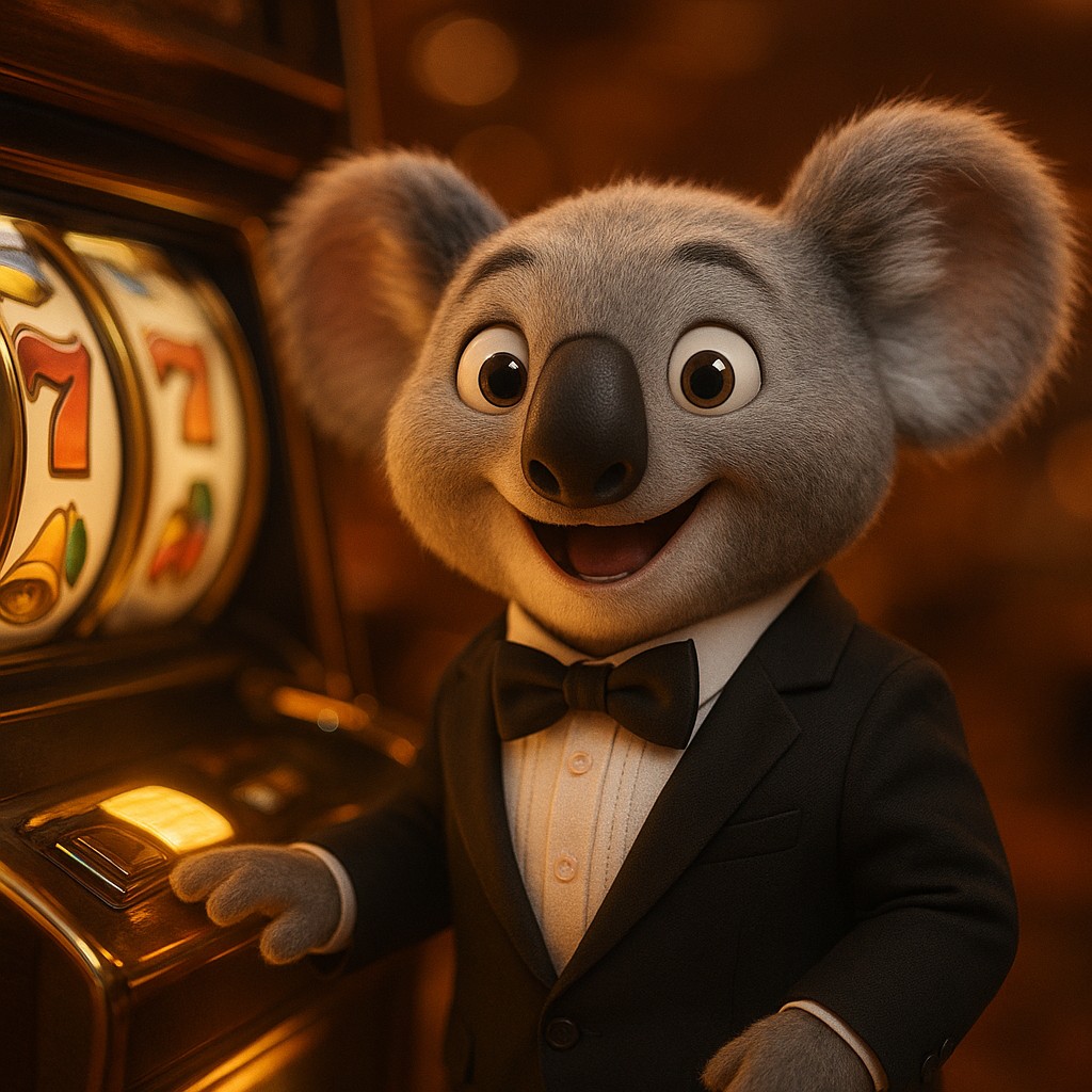 456db ব্র্যান্ডের গ্ল্যামারাস গেমিং প্ল্যাটফর্মের পরিবেশে আর্কেড মেশিনটির পাশে খুশি চরিত্র